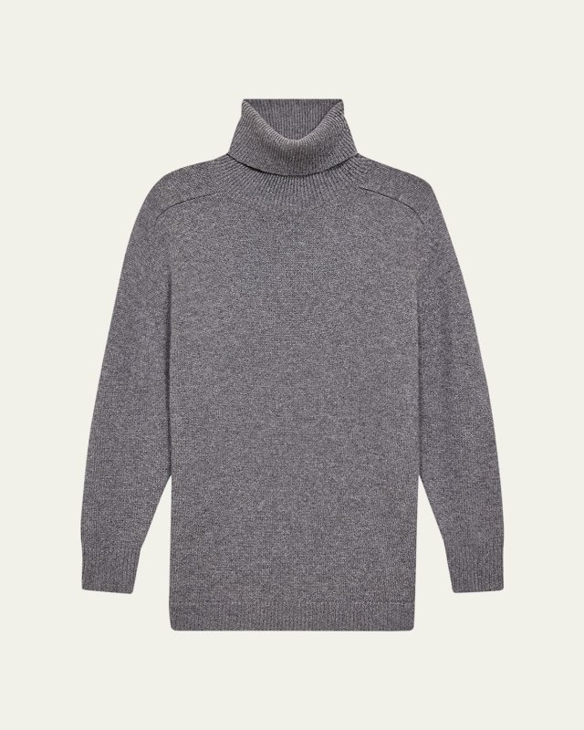Long Oversized Cashmere Turtleneck Sweater